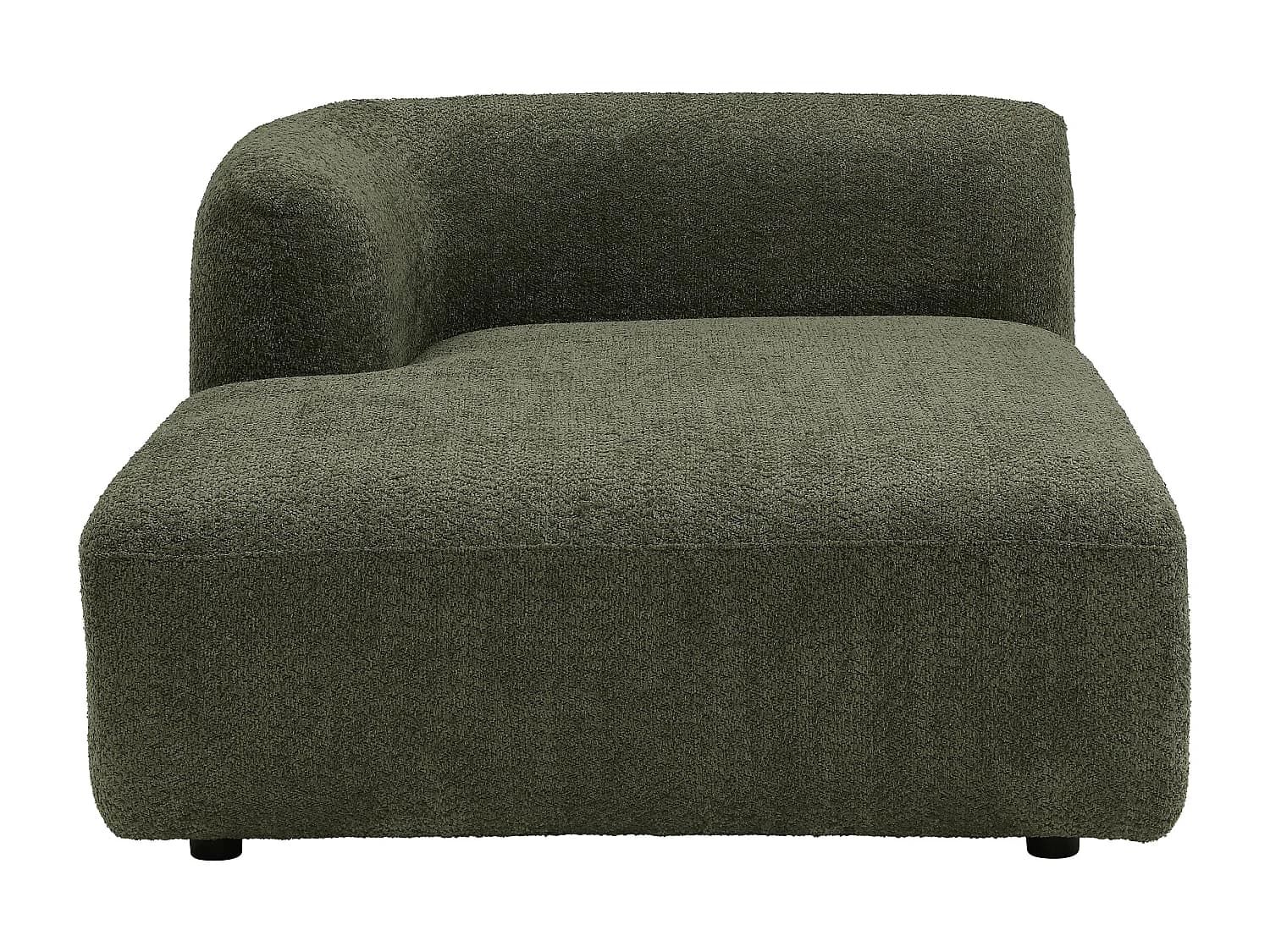 Méridienne gauche en tissu bouclette vert DANEPI