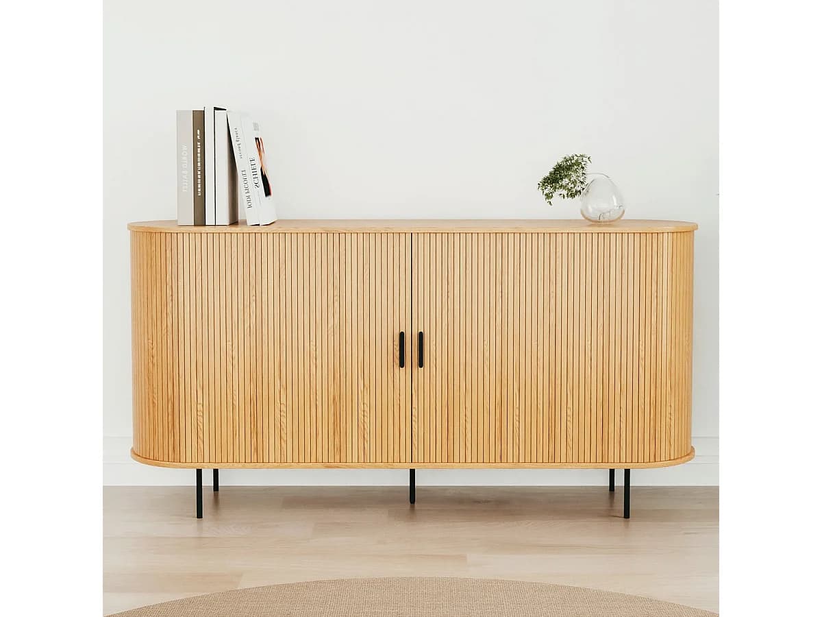 Buffet 2 portes effet Chêne 160 cm - Sora