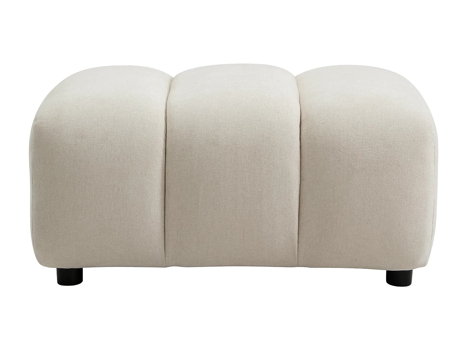 Pouf en tissu texturé beige JUTINI