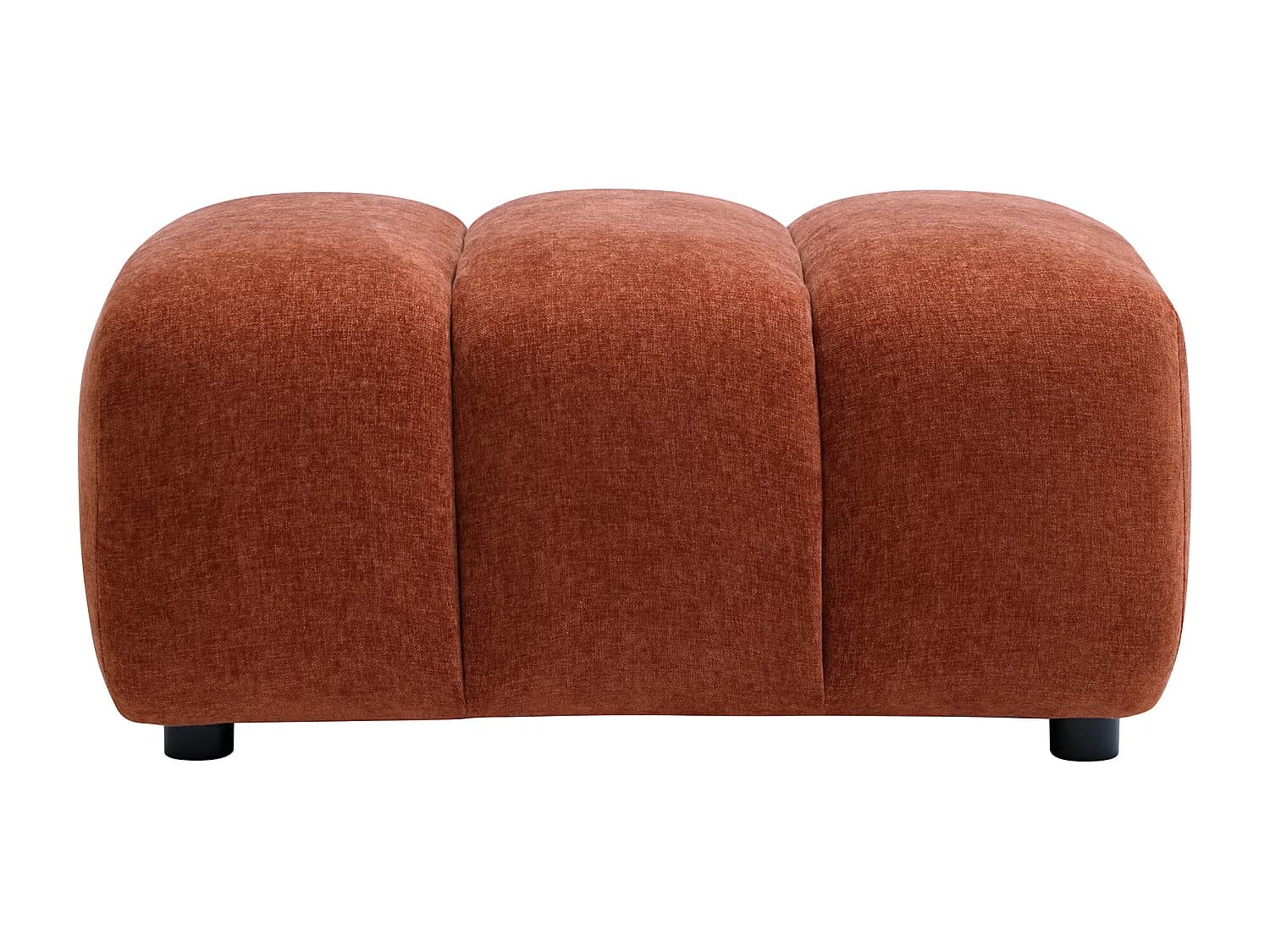 Pouf en tissu texturé terracotta JUTINI
