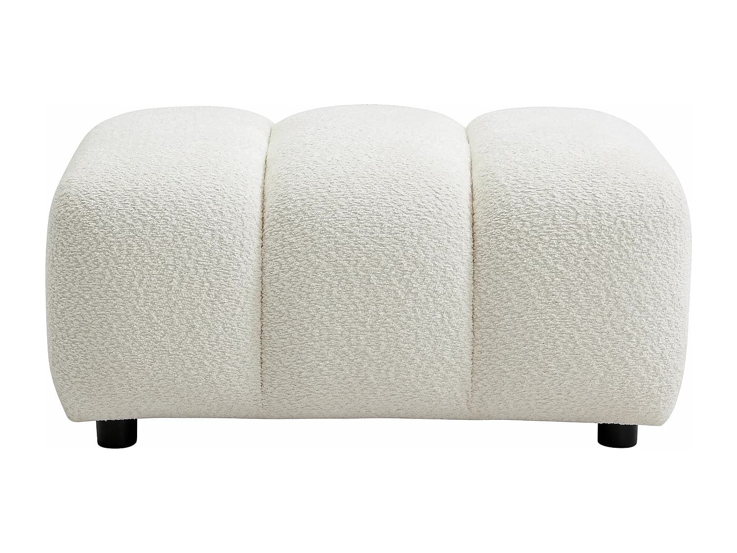 Pouf en tissu bouclette blanc cassé JUTINI
