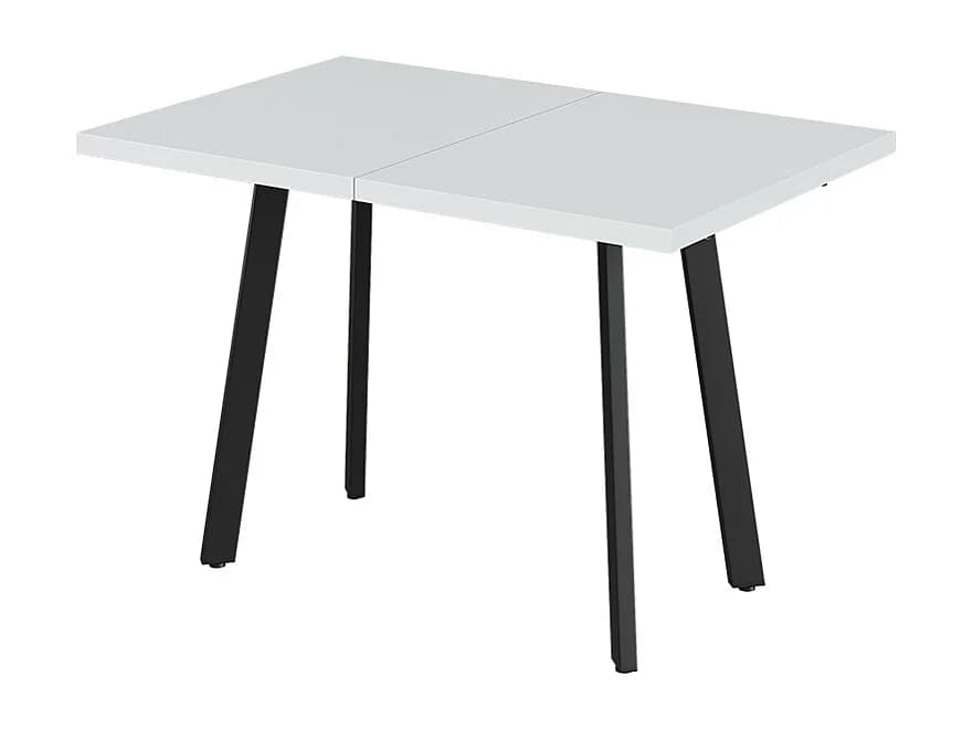 Table de salle à manger blanc/noir 120x80x76 tisko