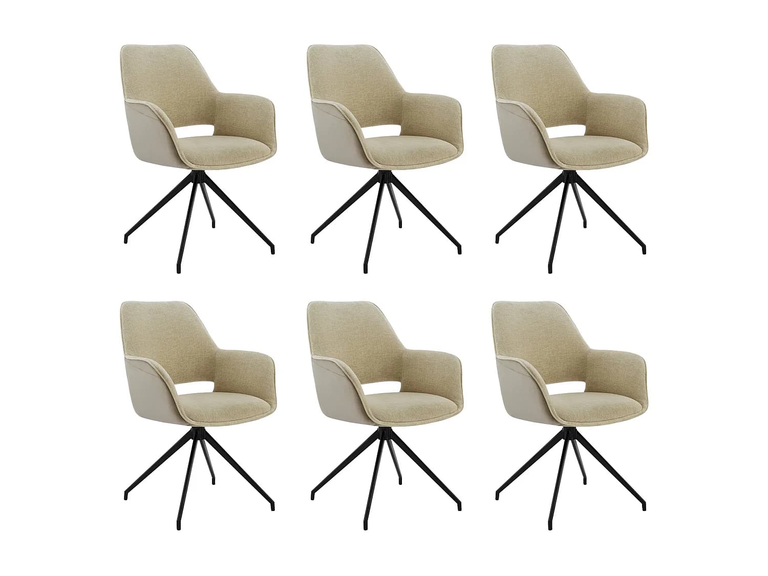 Lot de 6 Chaises de Salle à Manger, Fauteuil Pivotant à 360 degrés, Chaise de Cuisine