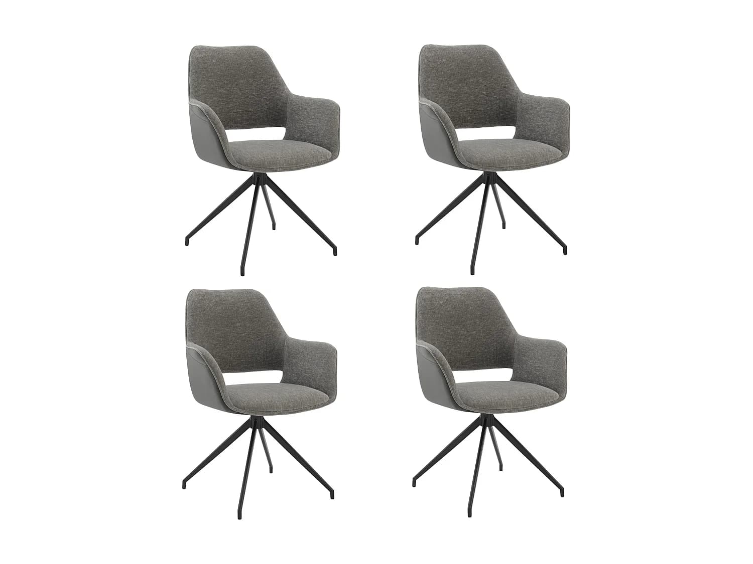 Lot de 4 Chaises de Salle à Manger, Fauteuil Pivotant à 360°, Chaise de Cuisine