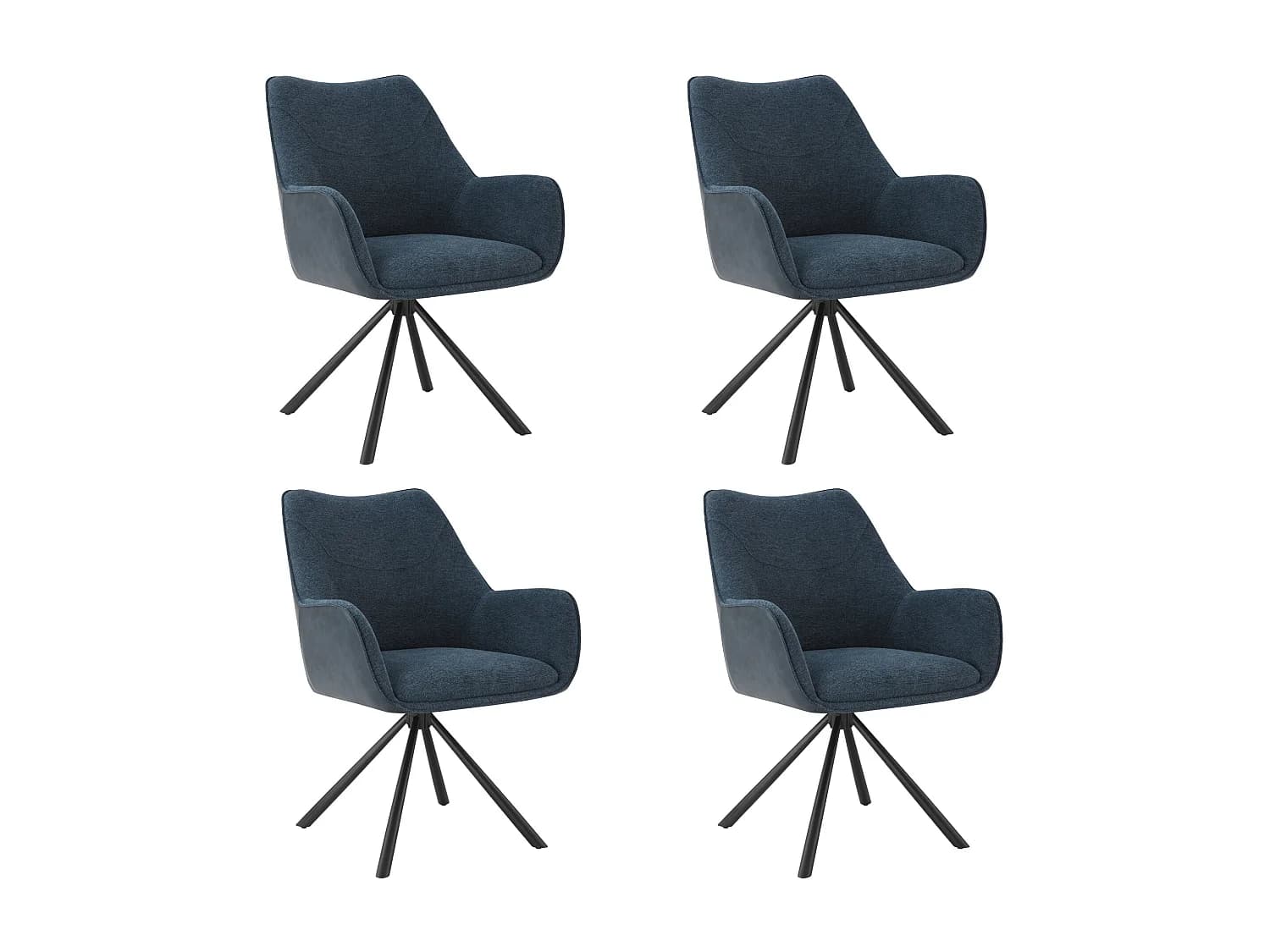 Lot de 4 Chaises de Salle à Manger, Fauteuil Pivotant à 360°, Chaise de Cuisine