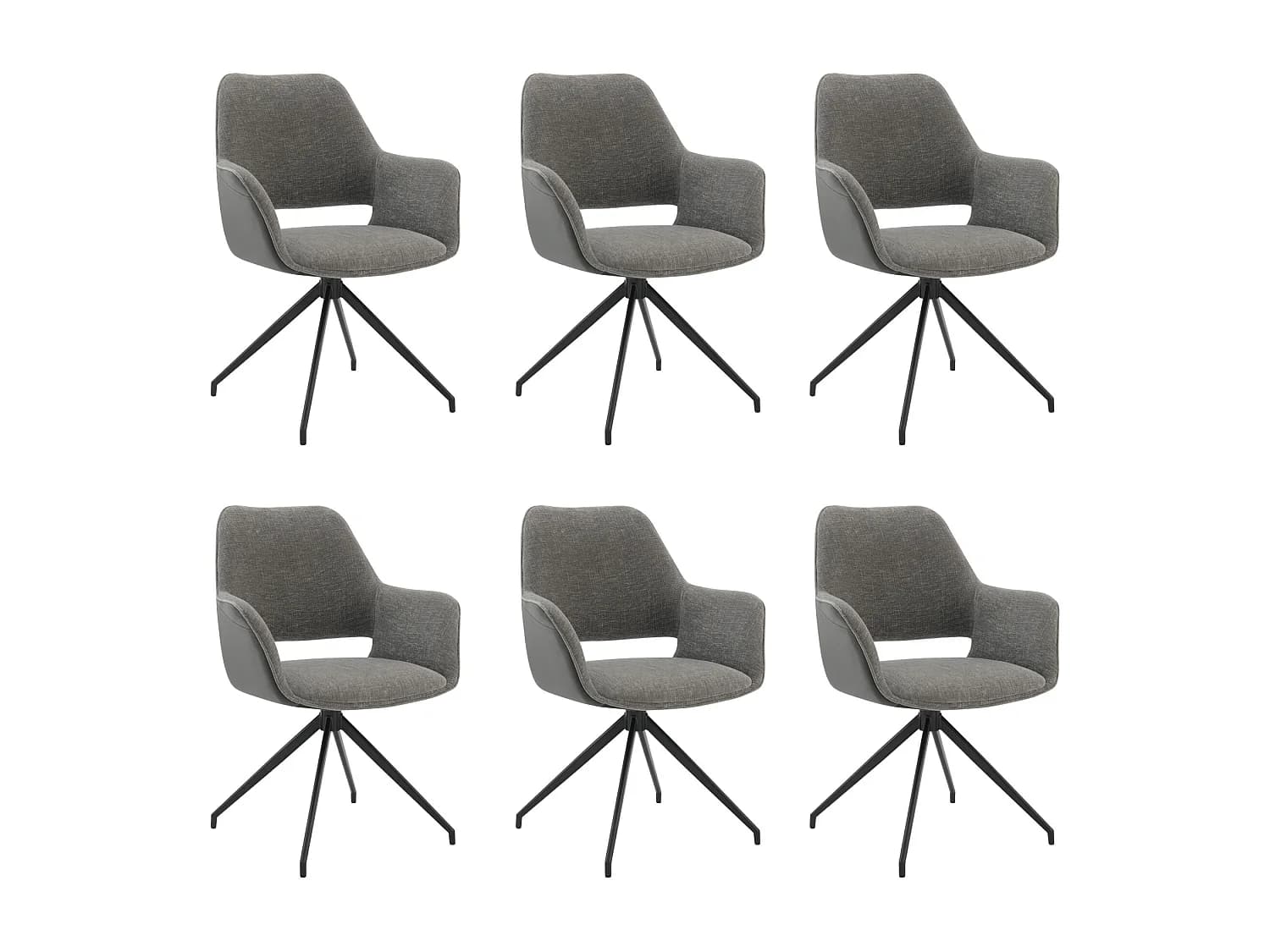 Lot de 6 Chaises de Salle à Manger, Fauteuil Pivotant à 360 degrés, Chaise de Cuisine