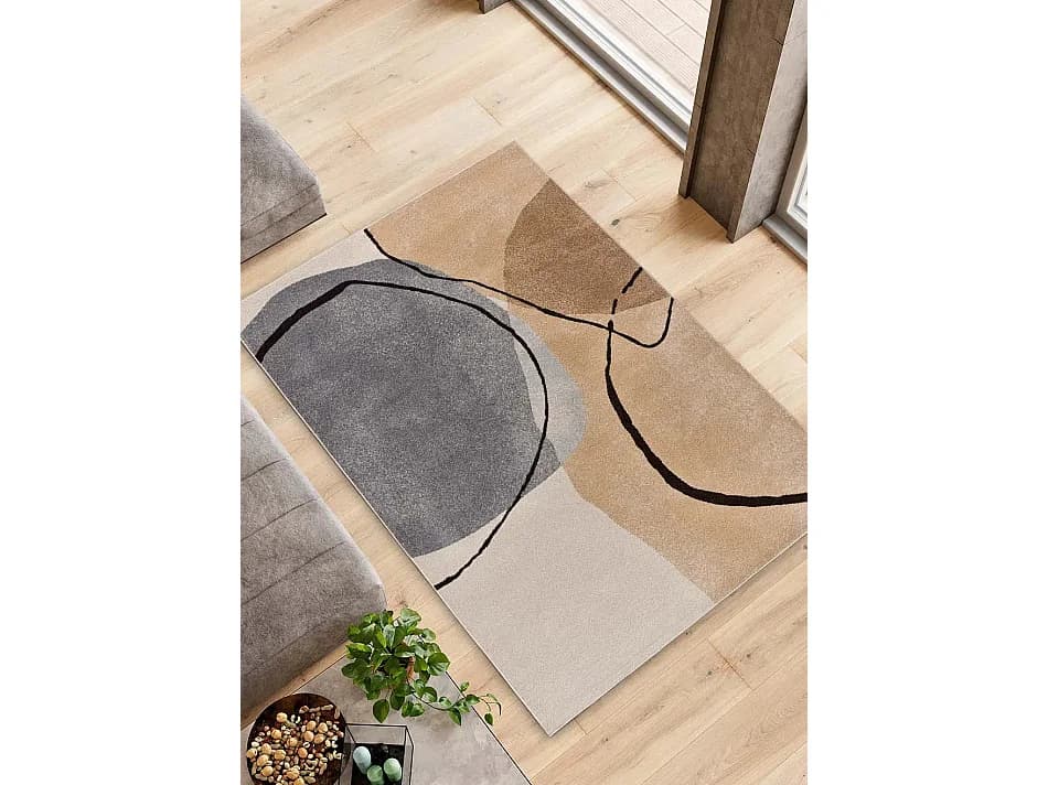 Tapis intérieur - abstrait - beige / gris - 160 x 230 cm - LESSIA