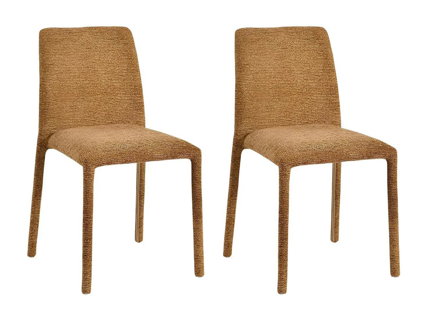 Chaise empilable moutarde en tissu (lot de 2) ESSEN