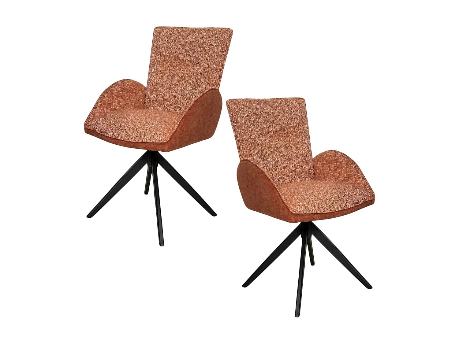 Fauteuil de table pivotant rouille, bi-matière (lot de 2) AGADE