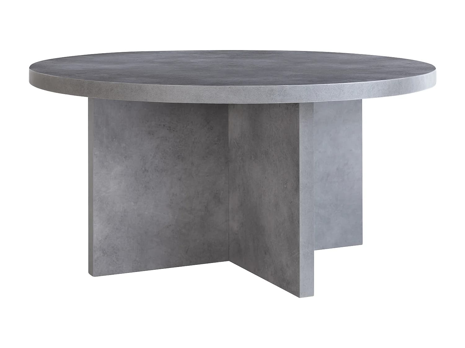 Table basse ronde, panneau stratifié effet microciment 80cm