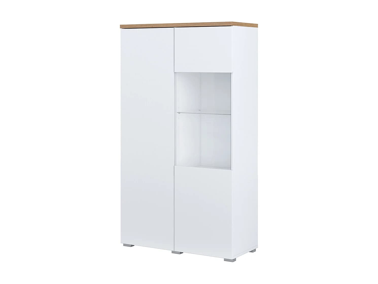 Vaisselier 2 portes Liko Blanc et Bois