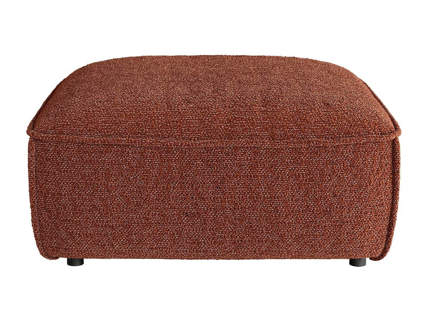 Pouf en tissu chenille terracotta CAMILIO de Maison Céphy