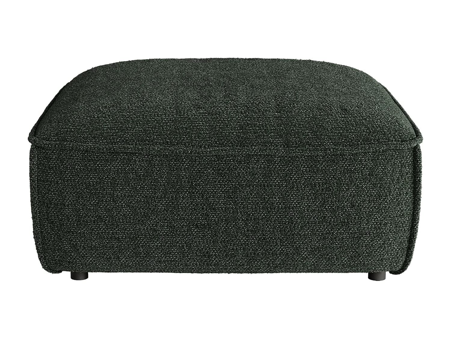 Pouf en tissu chenille vert CAMILIO de Maison Céphy