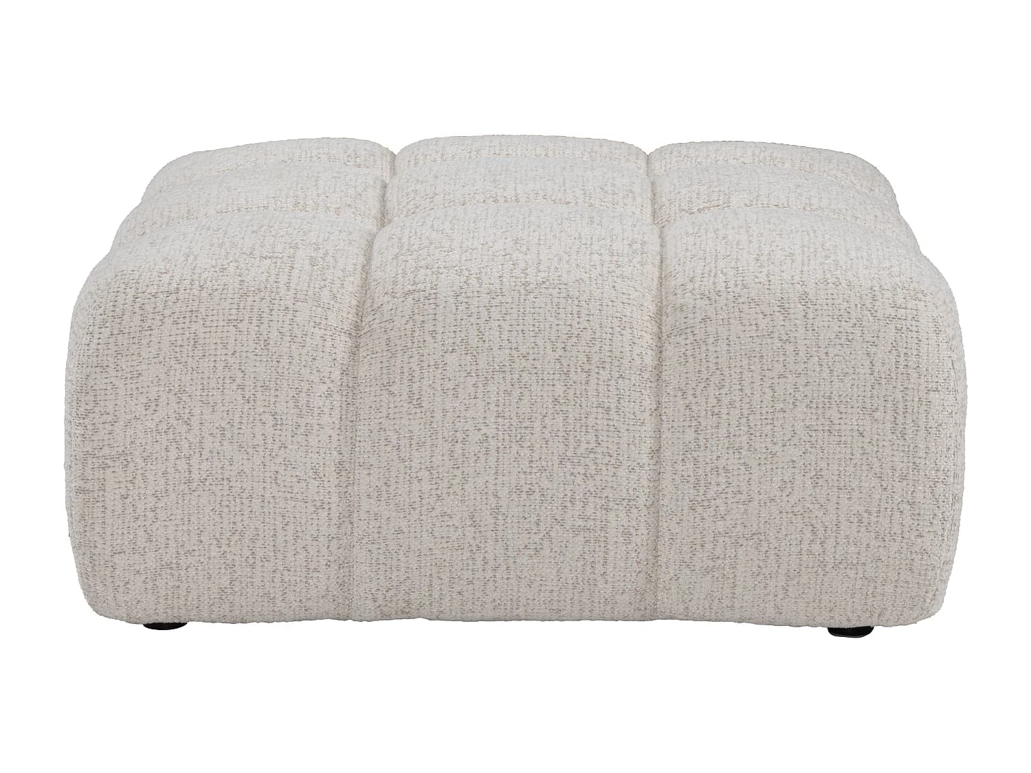 Pouf en tissu chiné beige FACIVIL