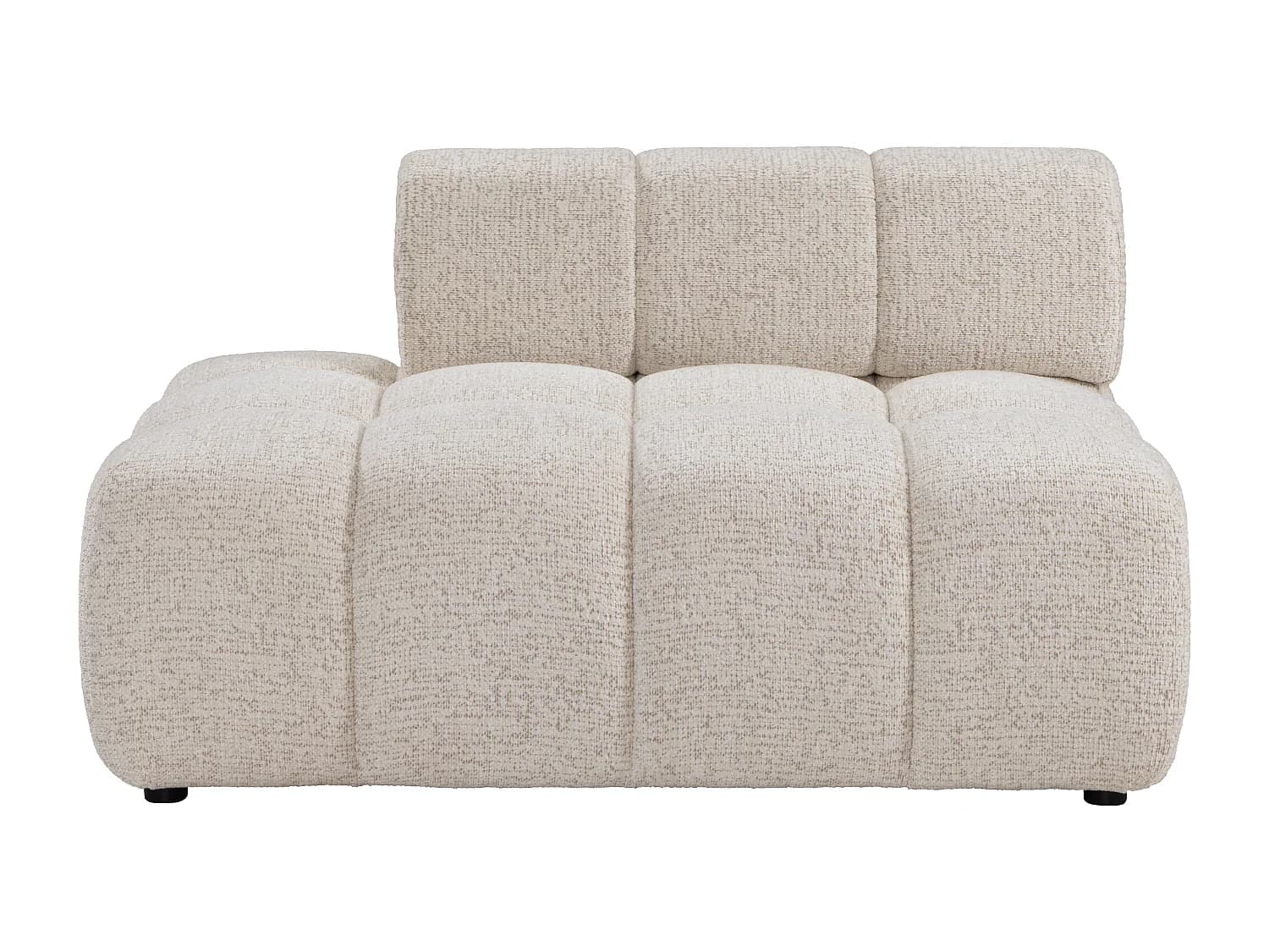 Méridienne gauche en tissu chiné beige FACIVIL