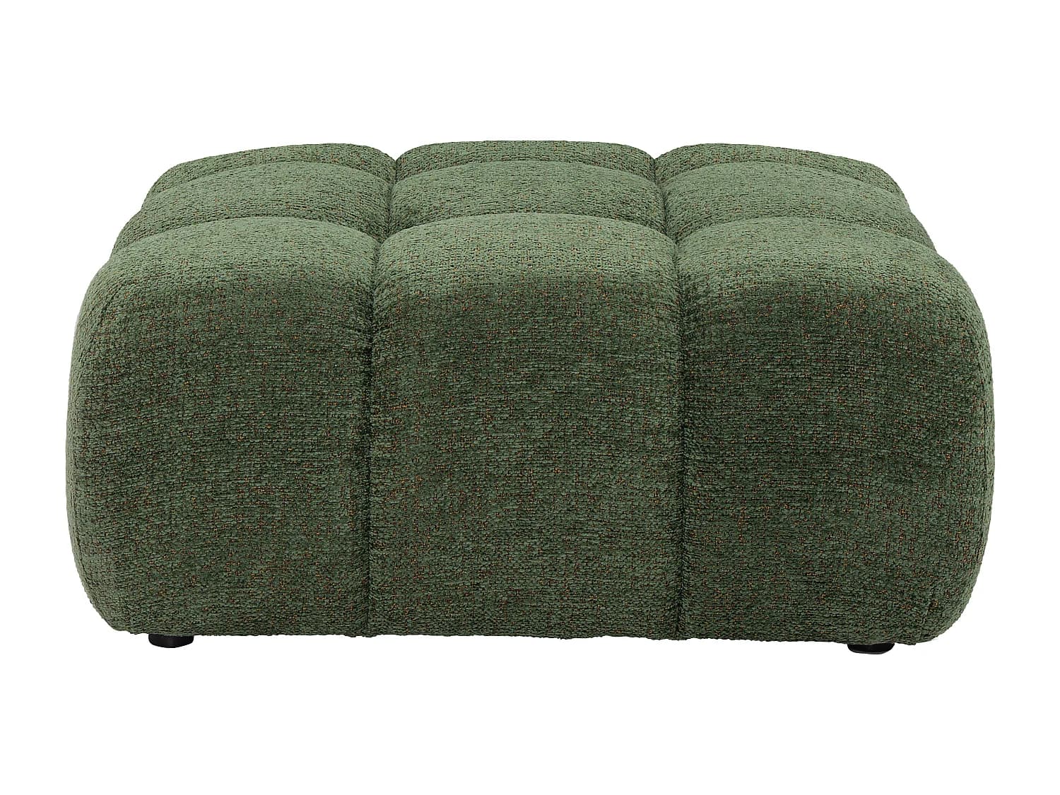 Pouf en tissu chiné vert FACIVIL