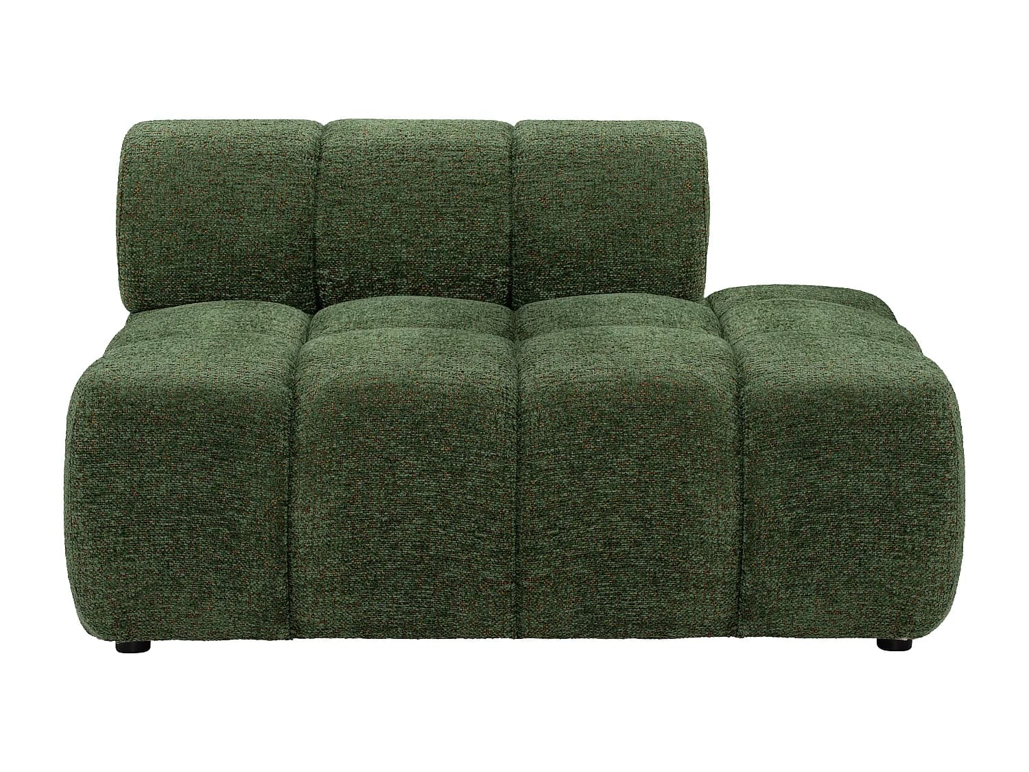 Méridienne droite en tissu chiné vert FACIVIL