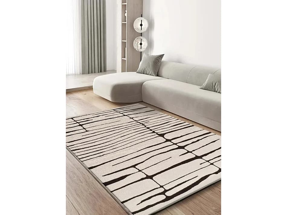 Tapis intérieur - moderne - blanc / noir - 160 x 230 cm - RETRO