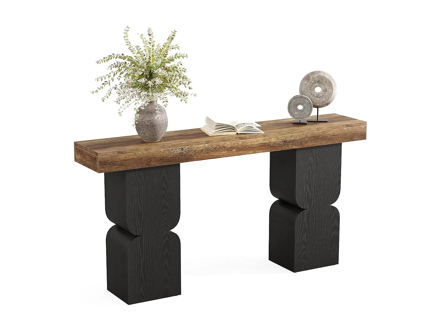 Console de 160 cm, style robuste, à placer derrière un canapé