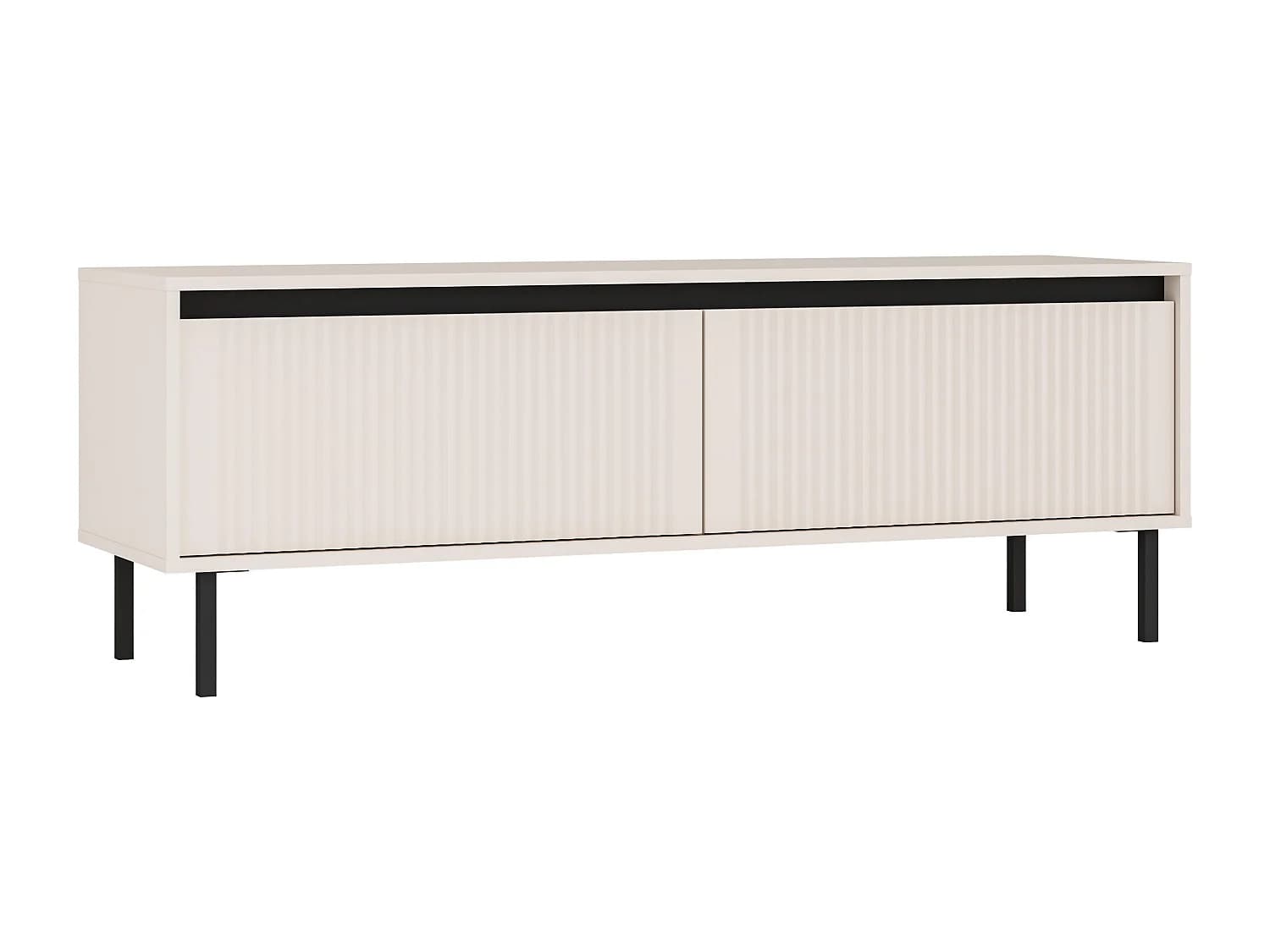 AX LIVING Meuble TV BODRUM 2 tiroirs 140 cm beige sable