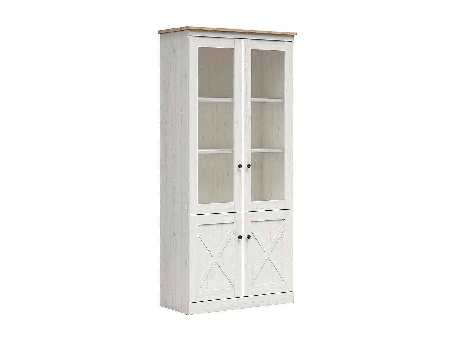 Vaisselier 4 portes Victoria Blanc et Bois