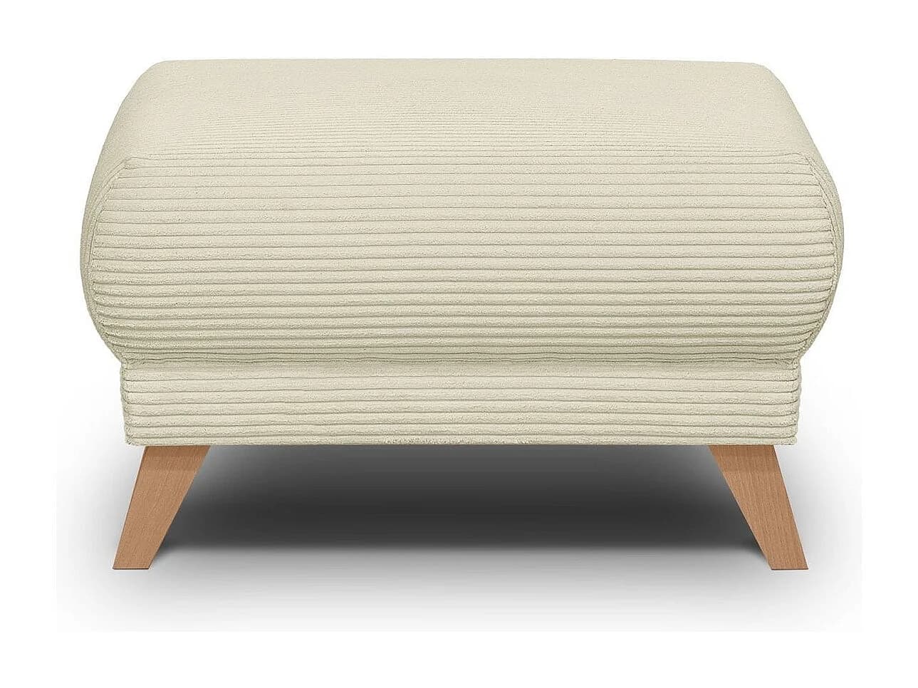 Pouf en velours côtelé beige - Laria