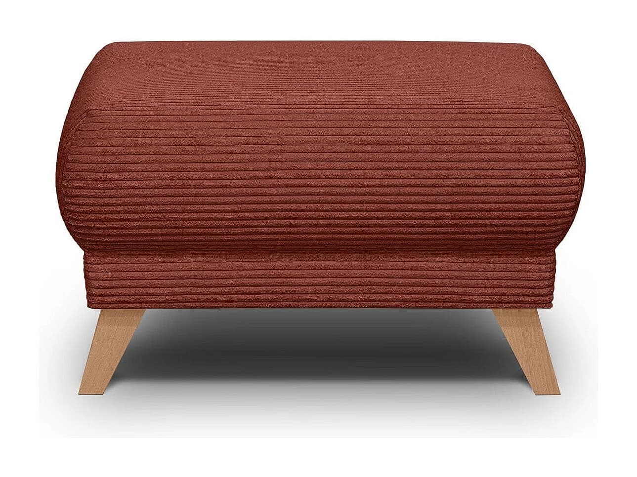 Pouf en velours côtelé rouille - Laria
