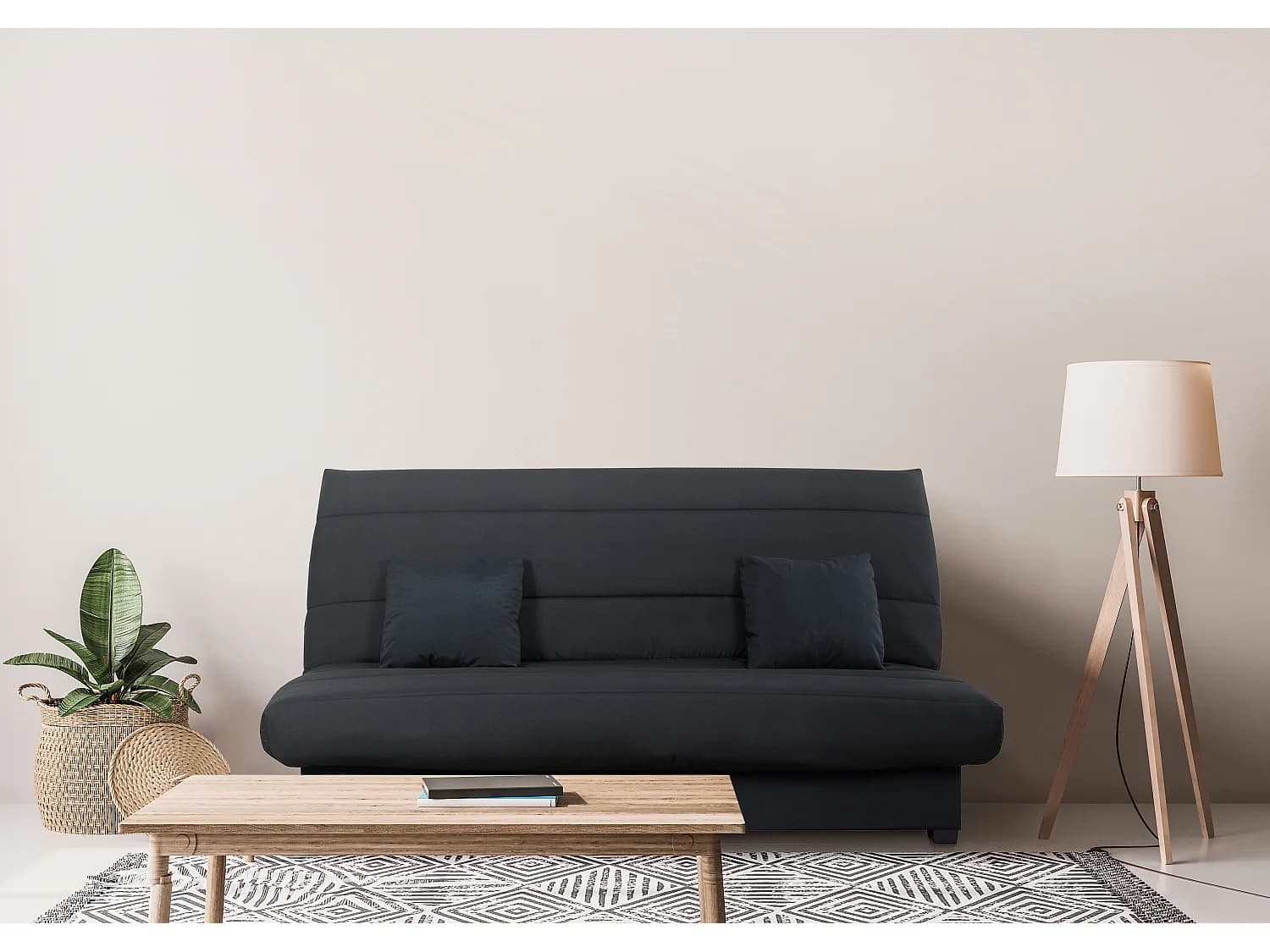 Banquette Clic clac SALMA 130 x 190, pearl noir