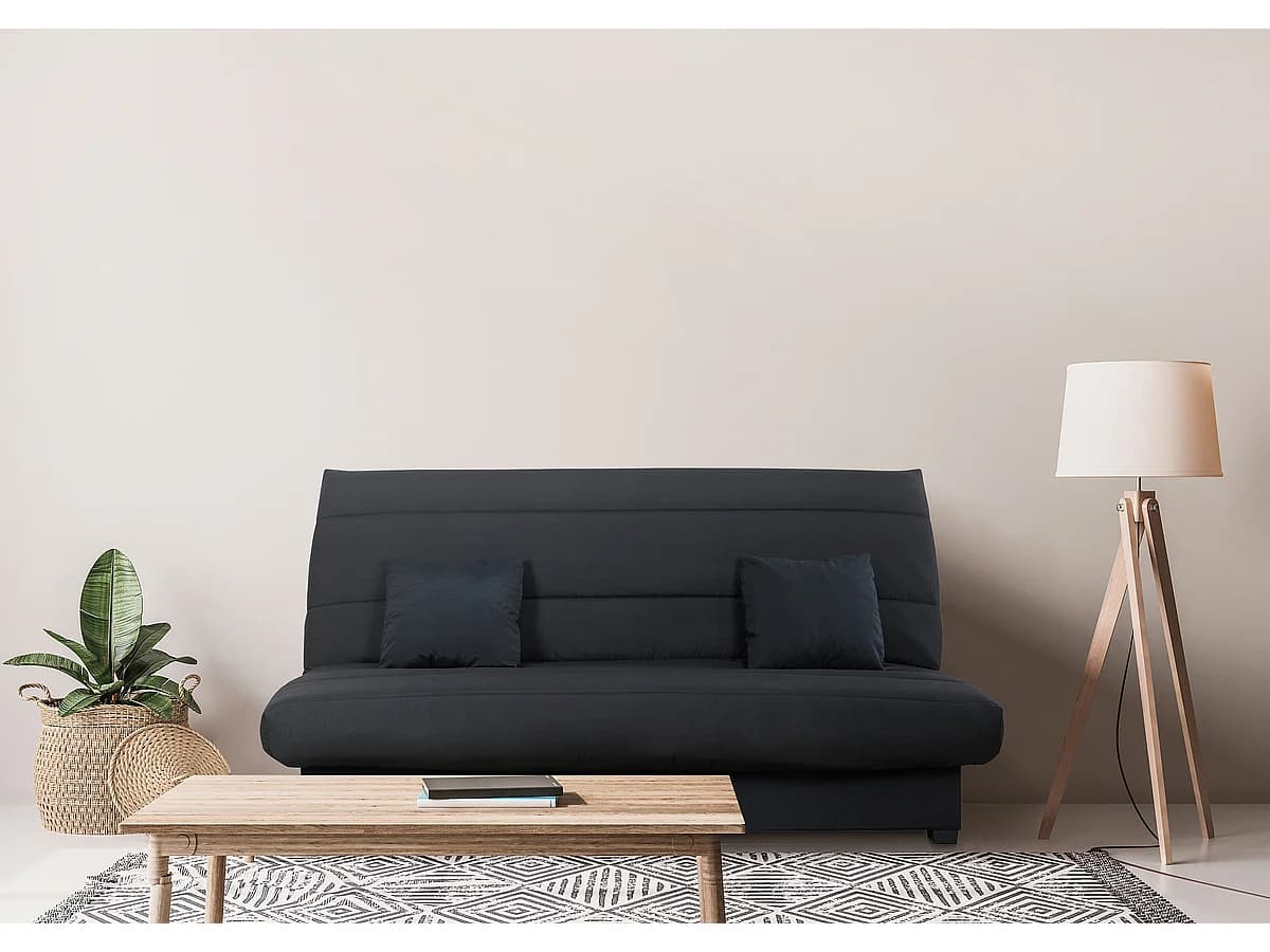 Banquette Clic clac CECILIA 130 x 190, pearl noir