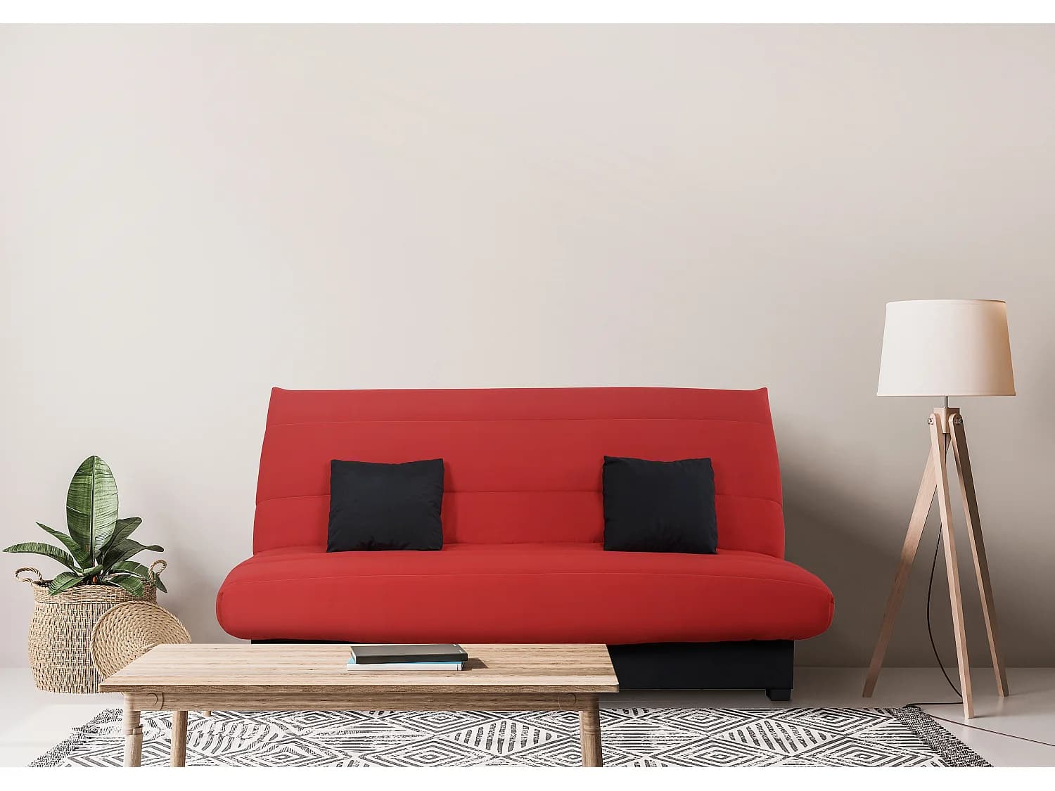 Banquette Clic clac OLIVIA 130 x 190, pearl rouge