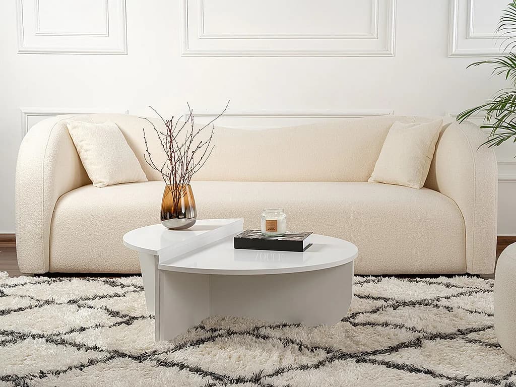 Lot de 2 tables basses - Blanc - ALOEVA