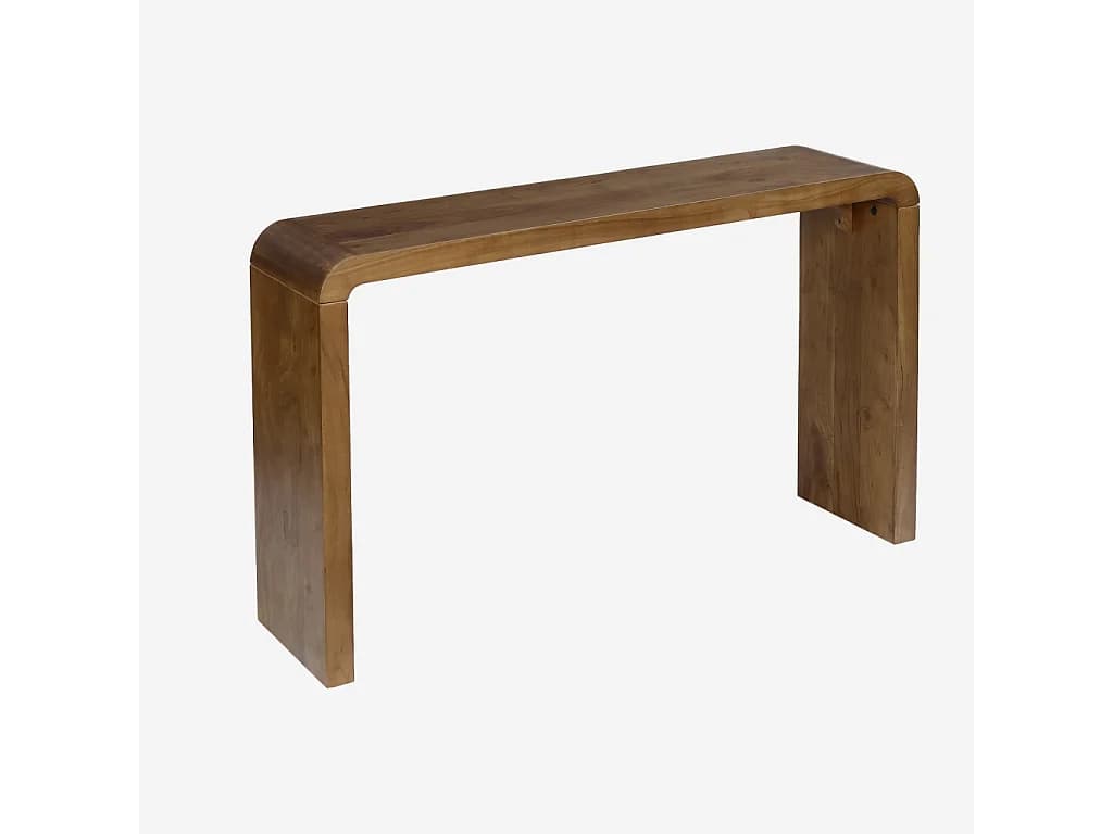 Console exotique bois d'acacia 120 cm noyer - Dana