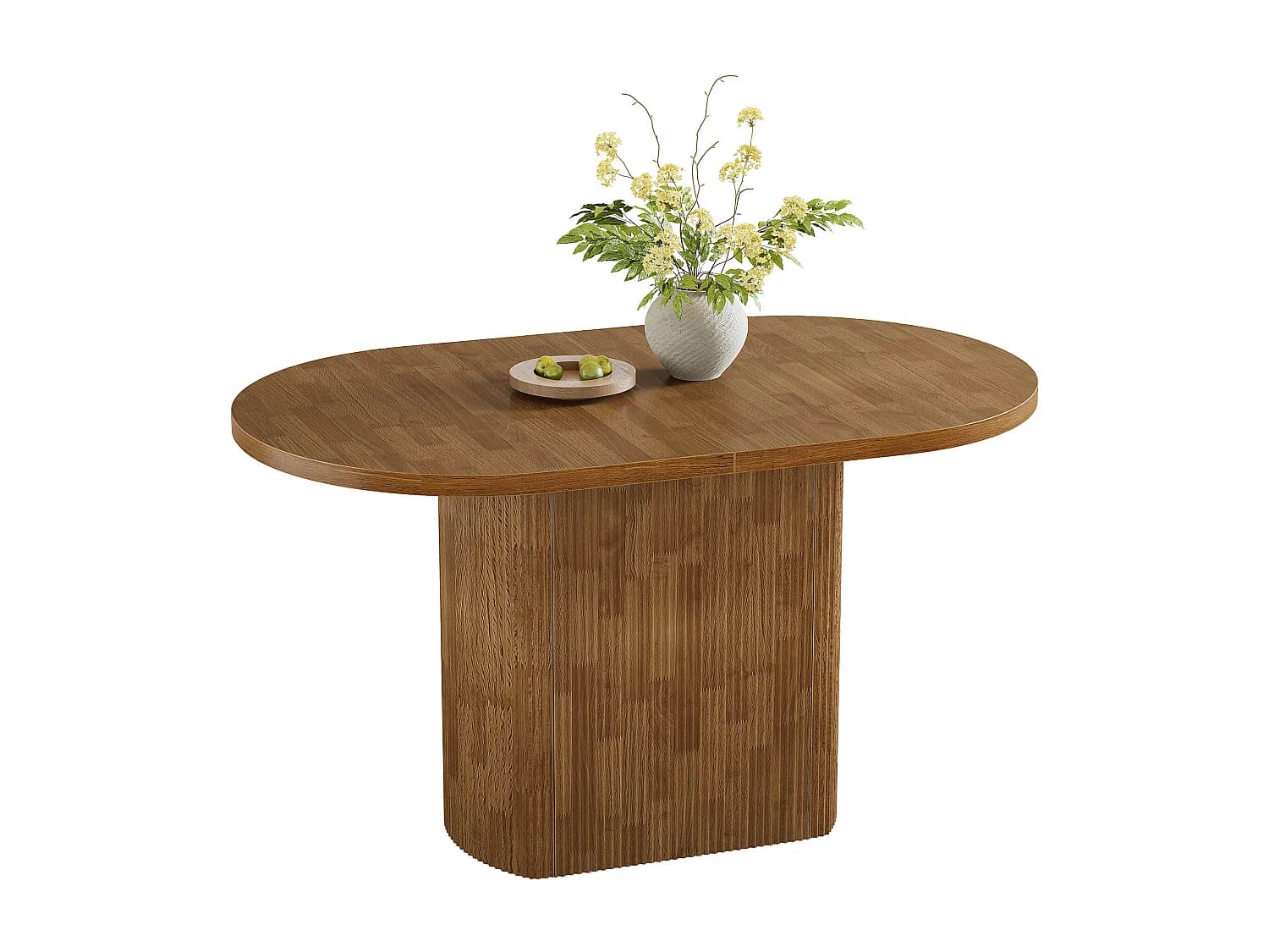 Table de salle à manger ovale de 120 cm pour la maison, table de cuisine rustique avec piètement pour 4 personnes