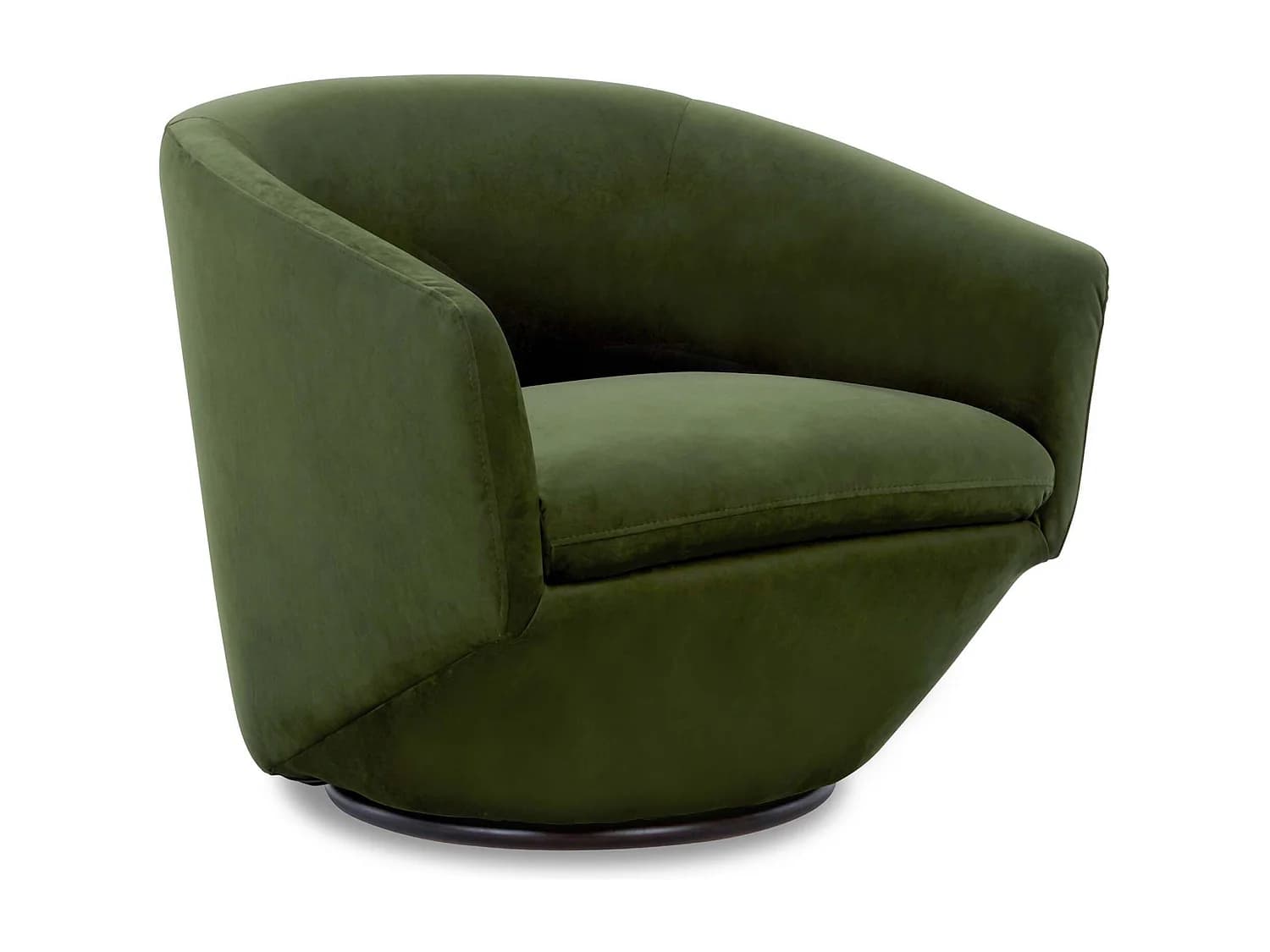 Fauteuil Pivotant CHITA, Tissu Velours, Pour Salon, Fauteuil Rond Avec Base Métallique-Vert