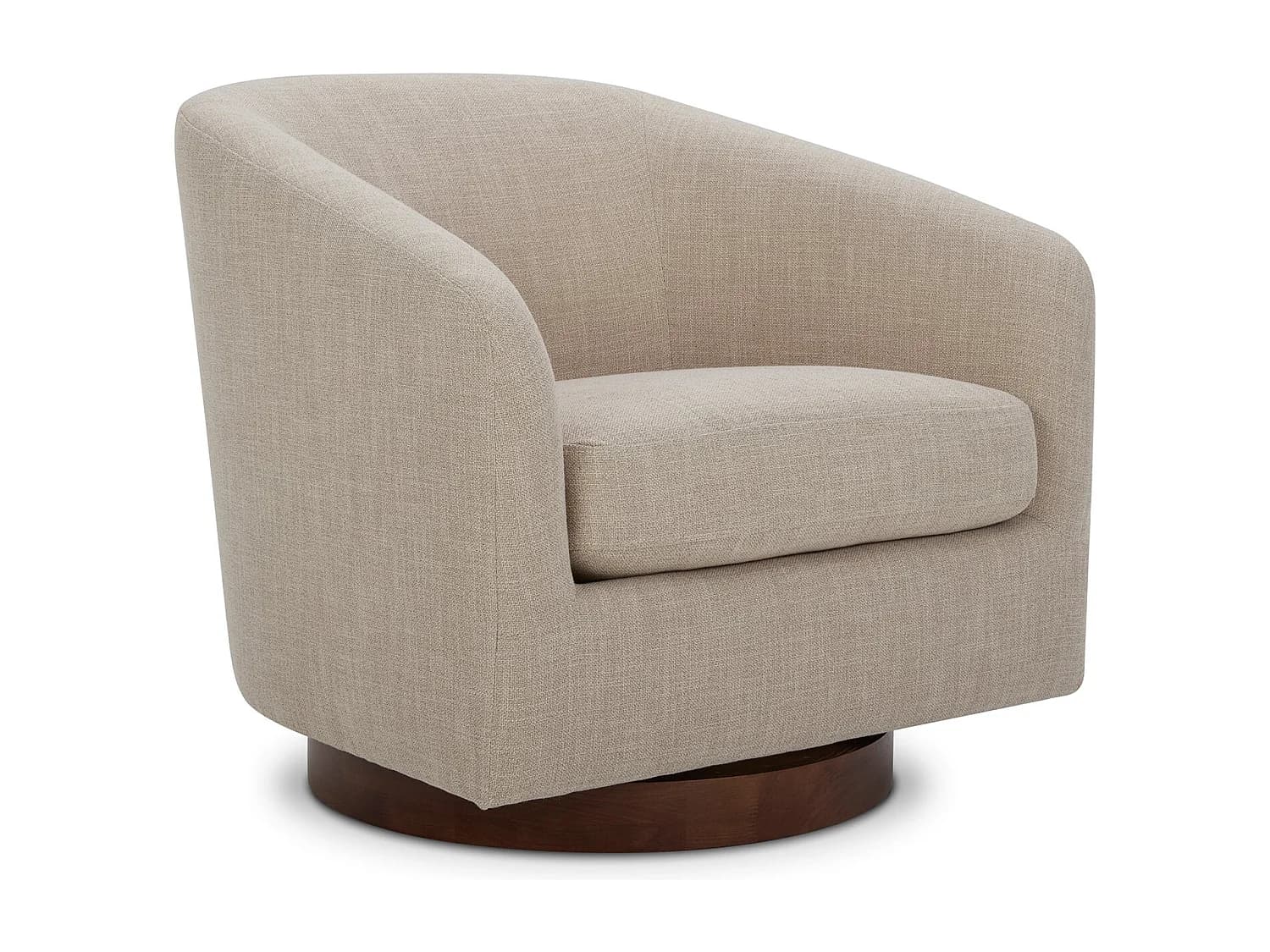 Fauteuil Pivotant CHITA, Siège Baquet Rembourré En Tissu Certifié FSC, Pour Salon-Beige