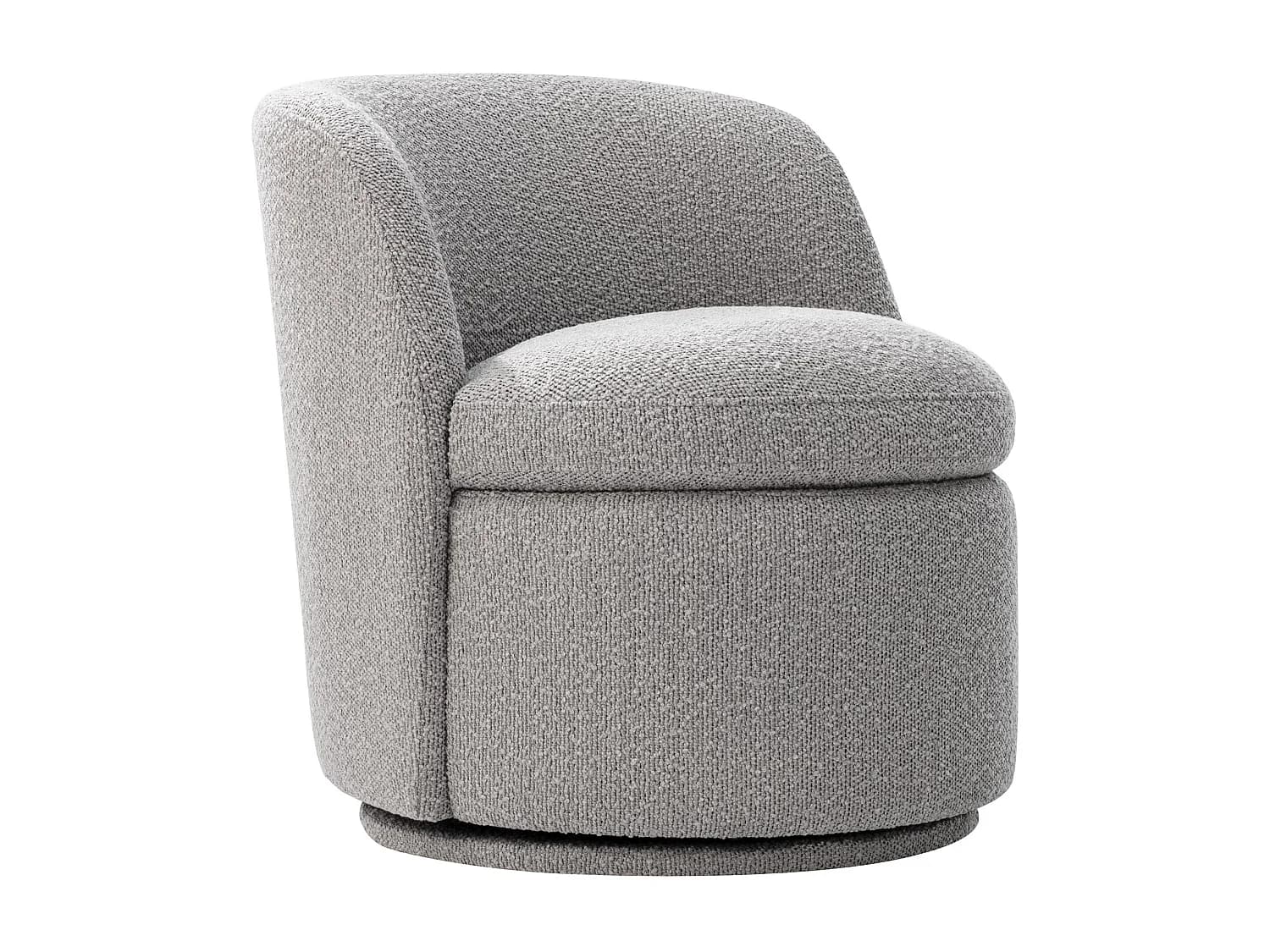 Fauteuil Baquet Pivotant CHITA, Siège Rembourré Confortable En Fausse Angora Certifié FSC, Pour Salon-Gris