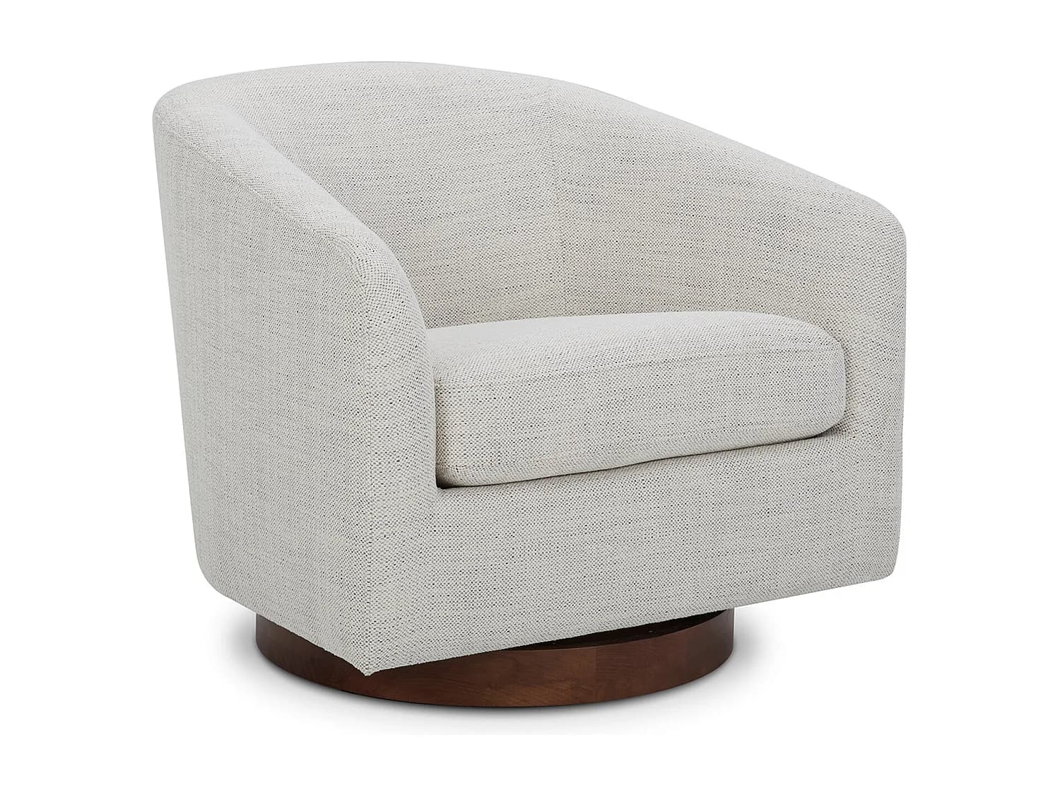 Fauteuil Pivotant CHITA, Siège Baquet Rembourré En Tissu Certifié FSC, Pour Salon-Blanc