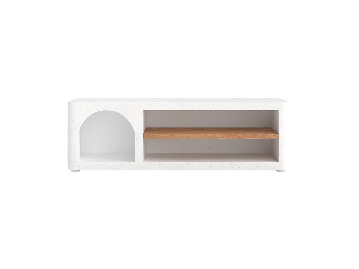 Meuble TV en plâtre blanc cassé 140 cm - Fira