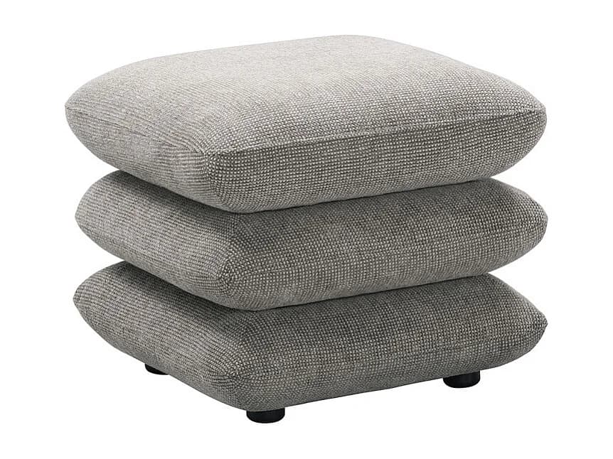 Pouf carré pivotant coussins empilés tissu chenille gris foncé – LOUELLA