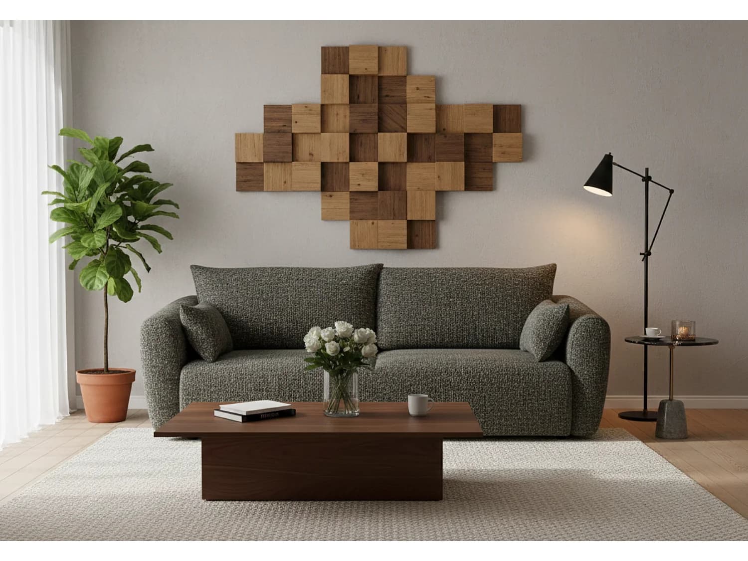 Canapé Santi avec fonction couchage et coffre – canapé moderne et confortable pour le salon