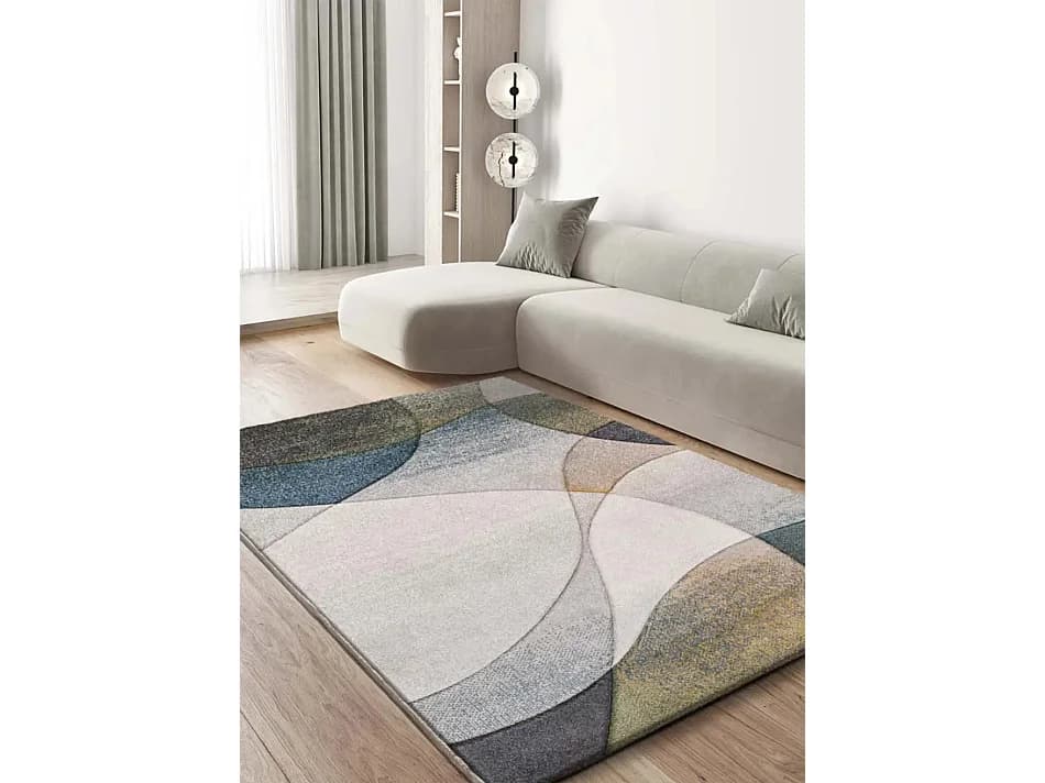 Tapis intérieur - abstrait - gris / bleu - 160 x 230 cm - BADET
