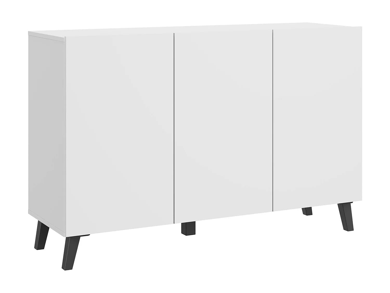 Commode moderne 120 cm sur pieds pour salon blanc mat minimaliste