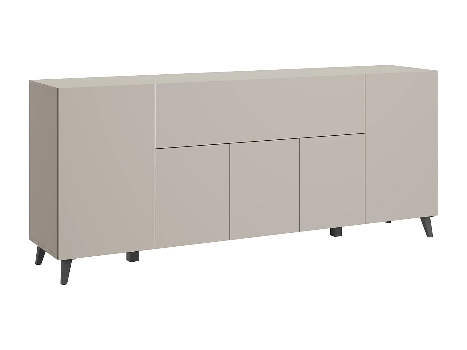 Commode moderne 180 cm sur pieds pour salon beige cachemire minimaliste