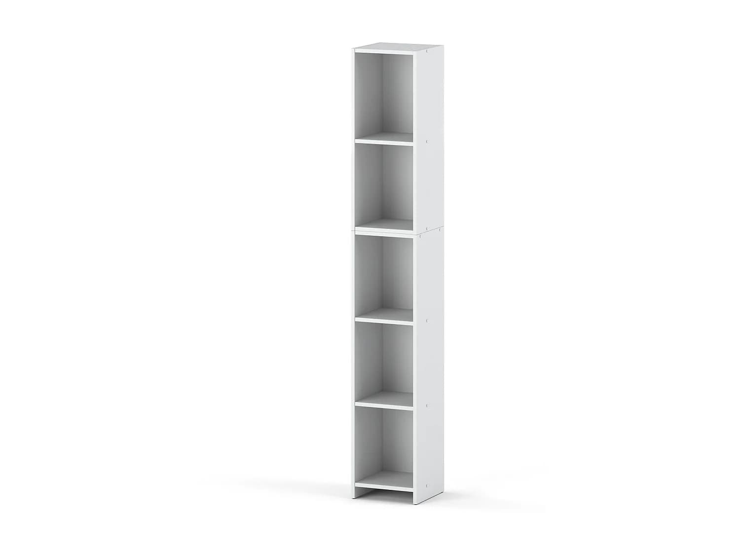 Bibliothèque blanche 30x30x189cm avec 5 étagères, armoire pour classeurs