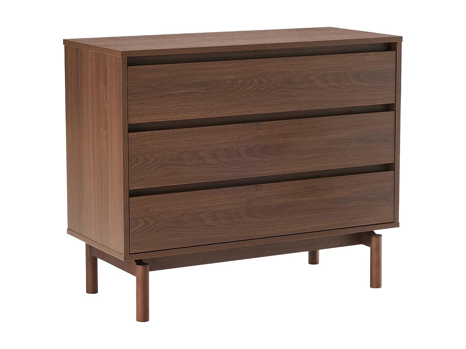 Commode en bois foncé 3 tiroirs SARAH - HAPPY GARDEN