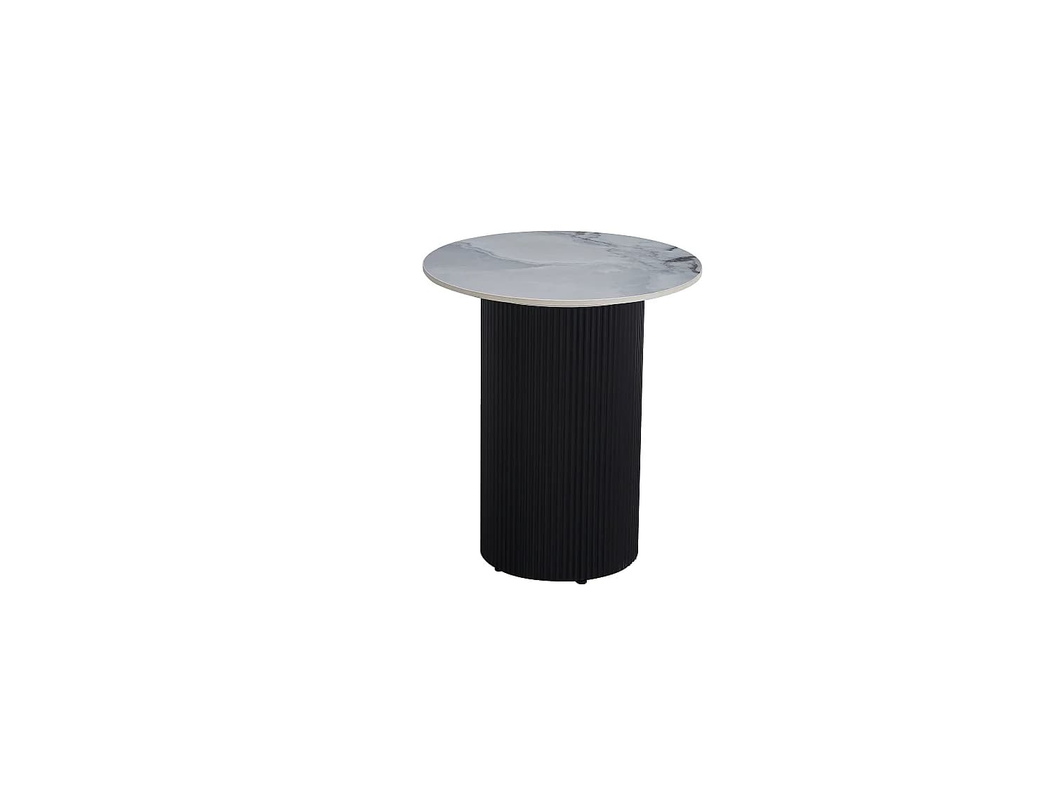 Guéridon VALMY Pieds Noirs & Plateau Céramique Ø50 cm