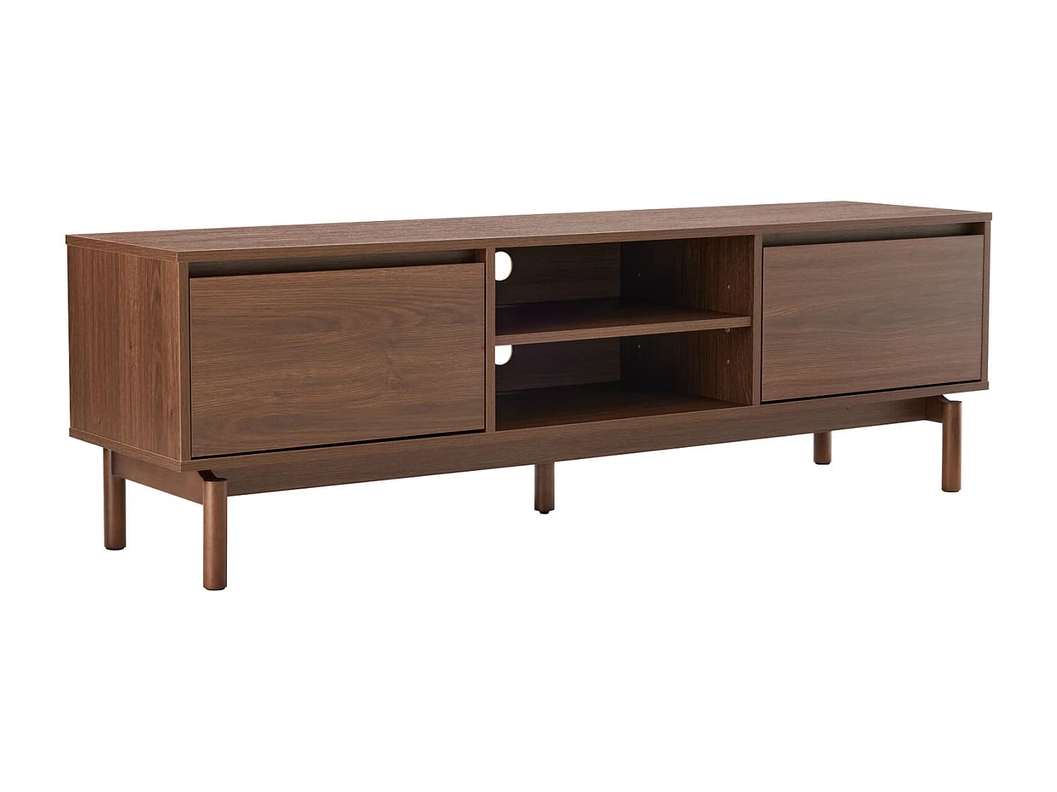 Meuble TV en bois foncé 160cm SARAH