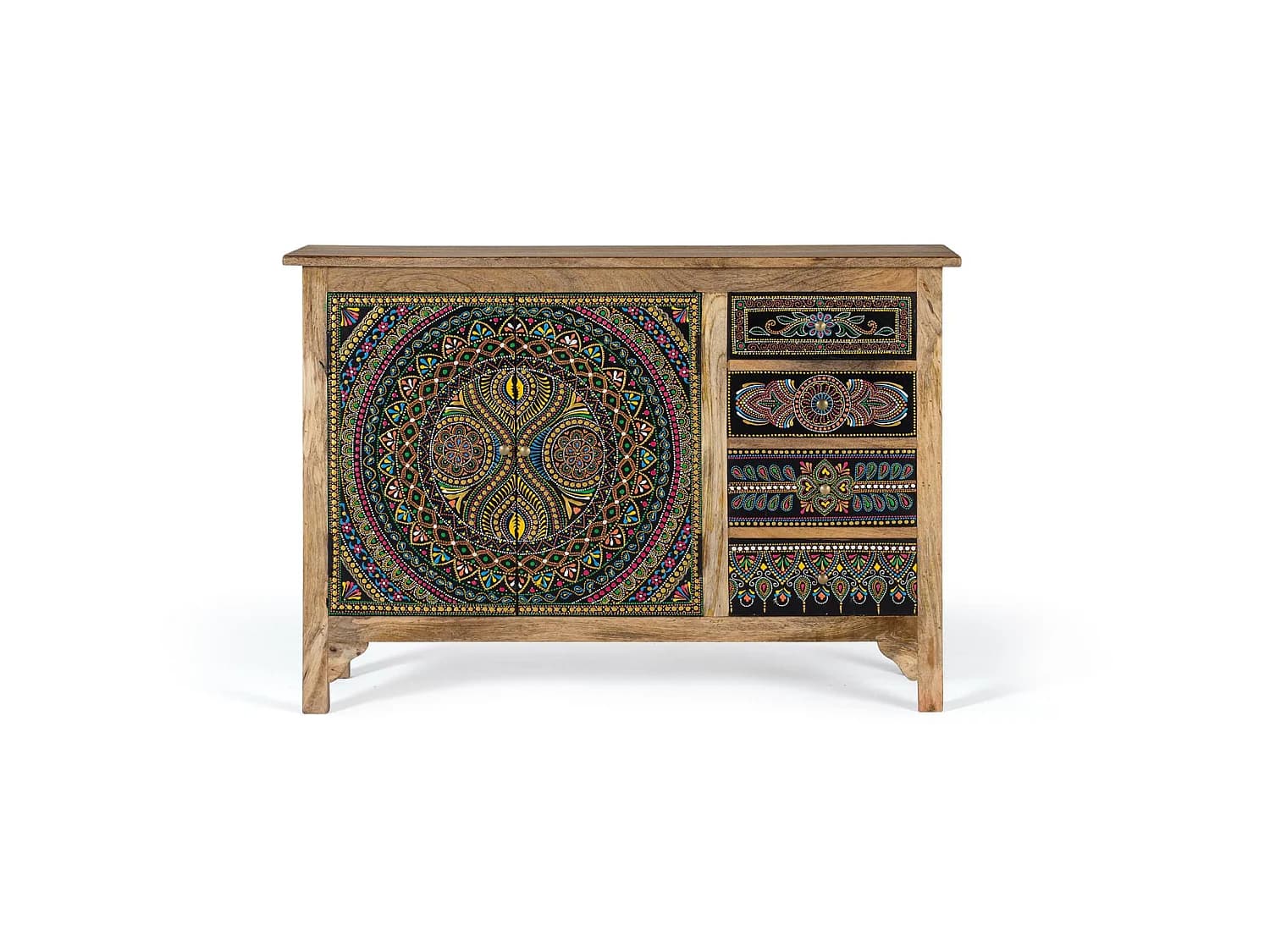 Buffet en bois de manguier de style ethnique moderne - 73 x 107 x 33