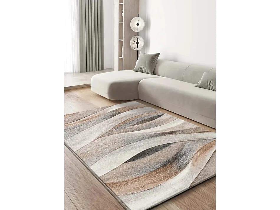 Tapis intérieur - abstrait - beige / marron - 200 x 290 cm - BADET