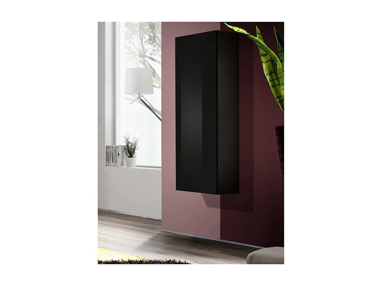 Vitrine Murale Design "Fly A1" 126cm Noir